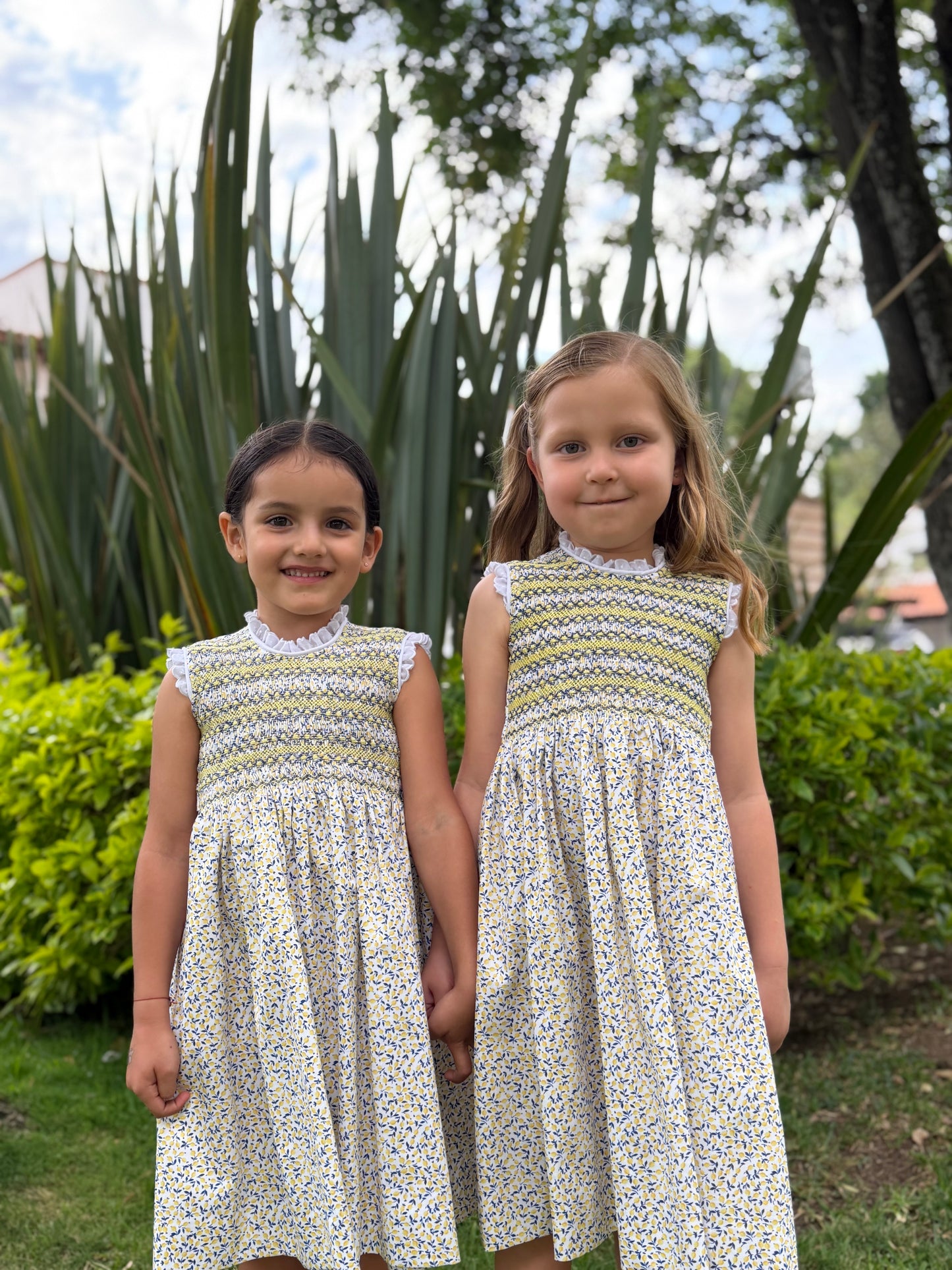 Vestido smock print limones