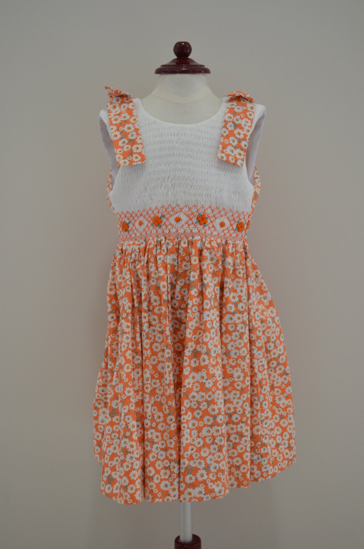 Vestido con print floral naranja