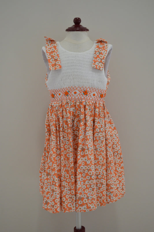 Vestido con print floral naranja