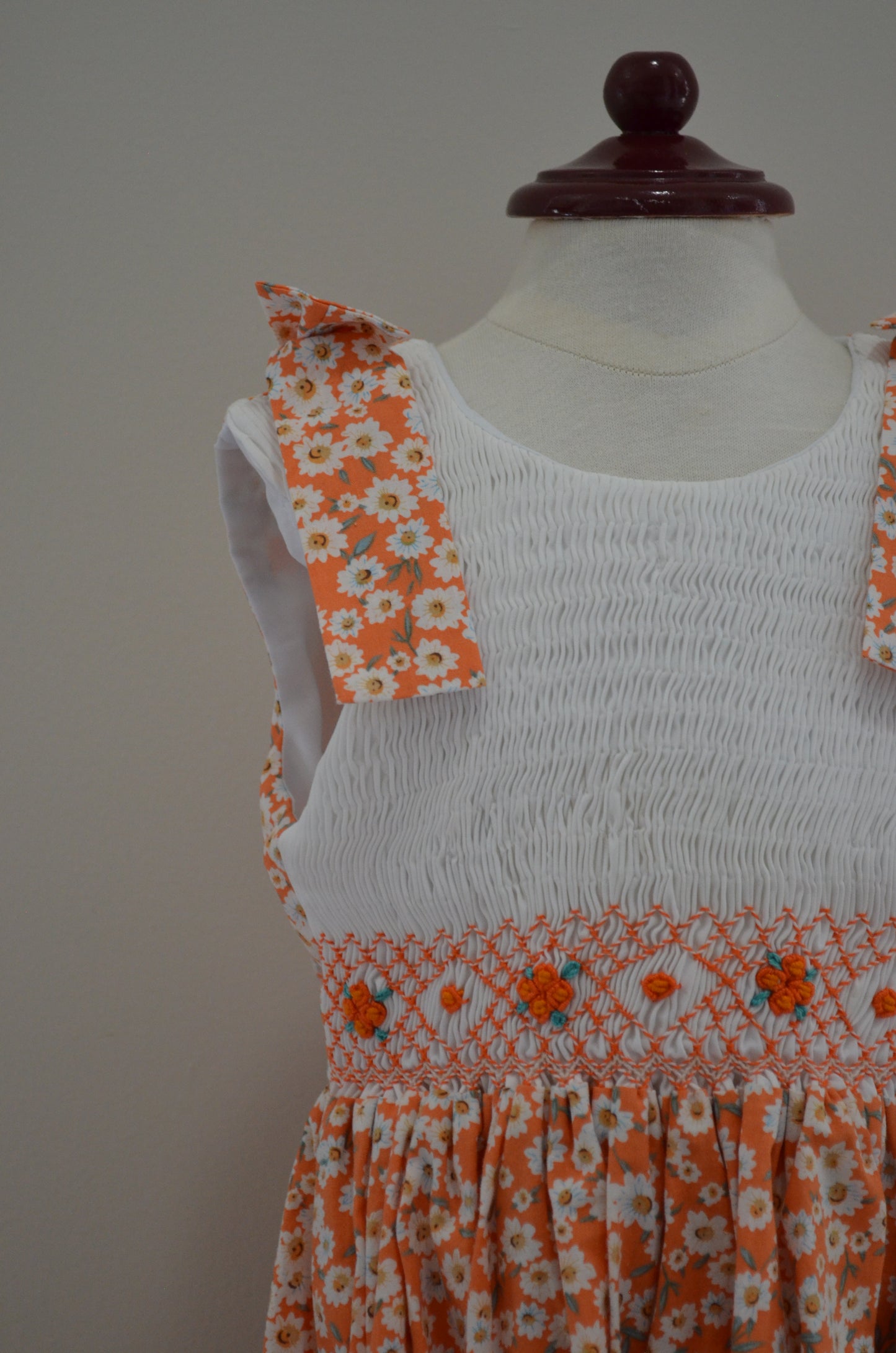 Vestido con print floral naranja