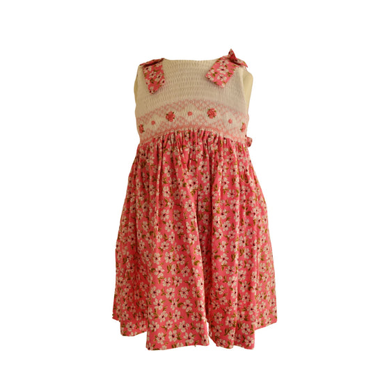 Vestido con Print Floral Rosa